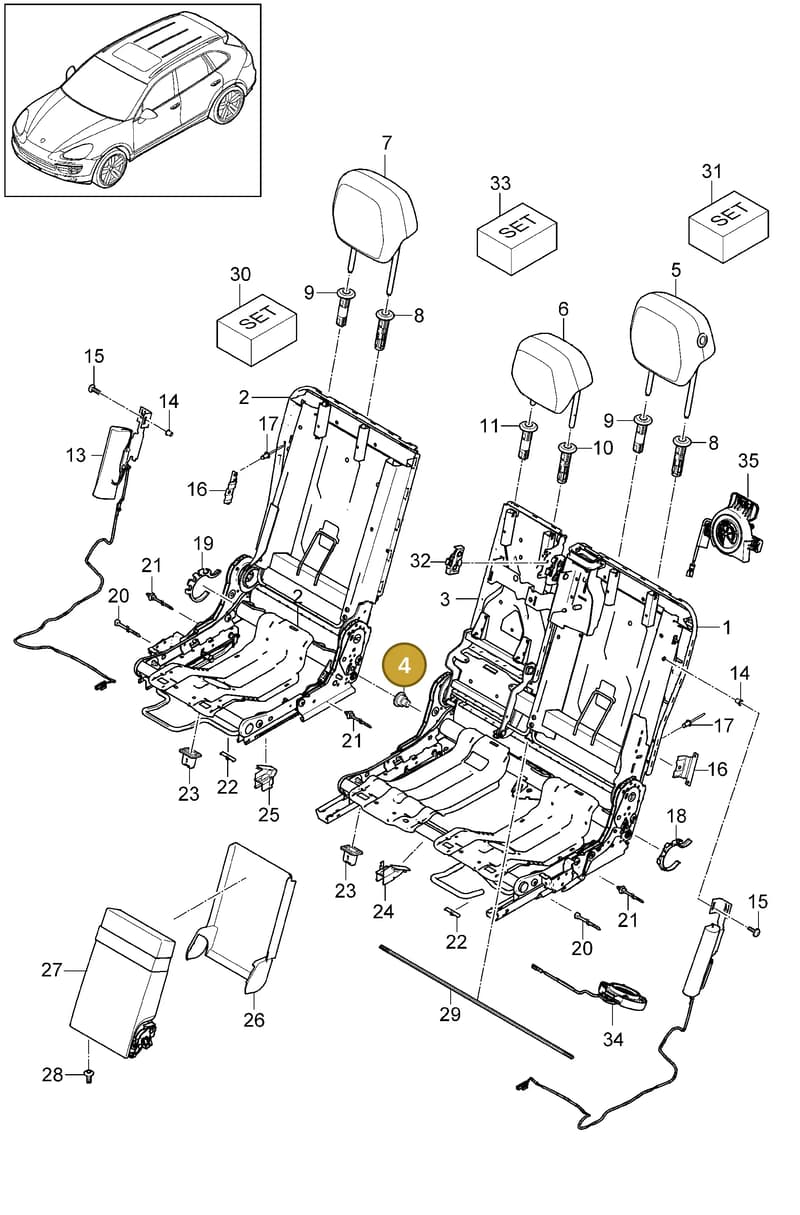 95852207100 — Porsche Cayenne (2010-2018) diagram p37817060, position 4