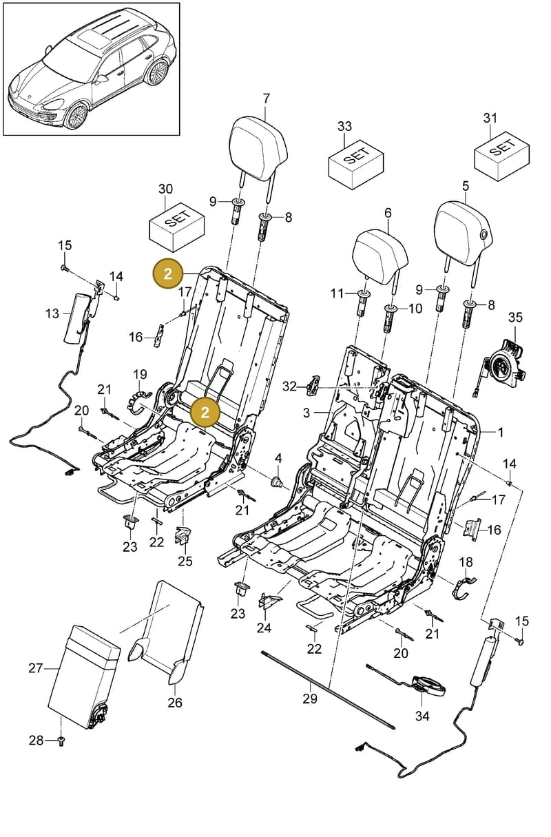 95852210215 — Porsche Cayenne (2010-2018) diagram p37817060, position 2