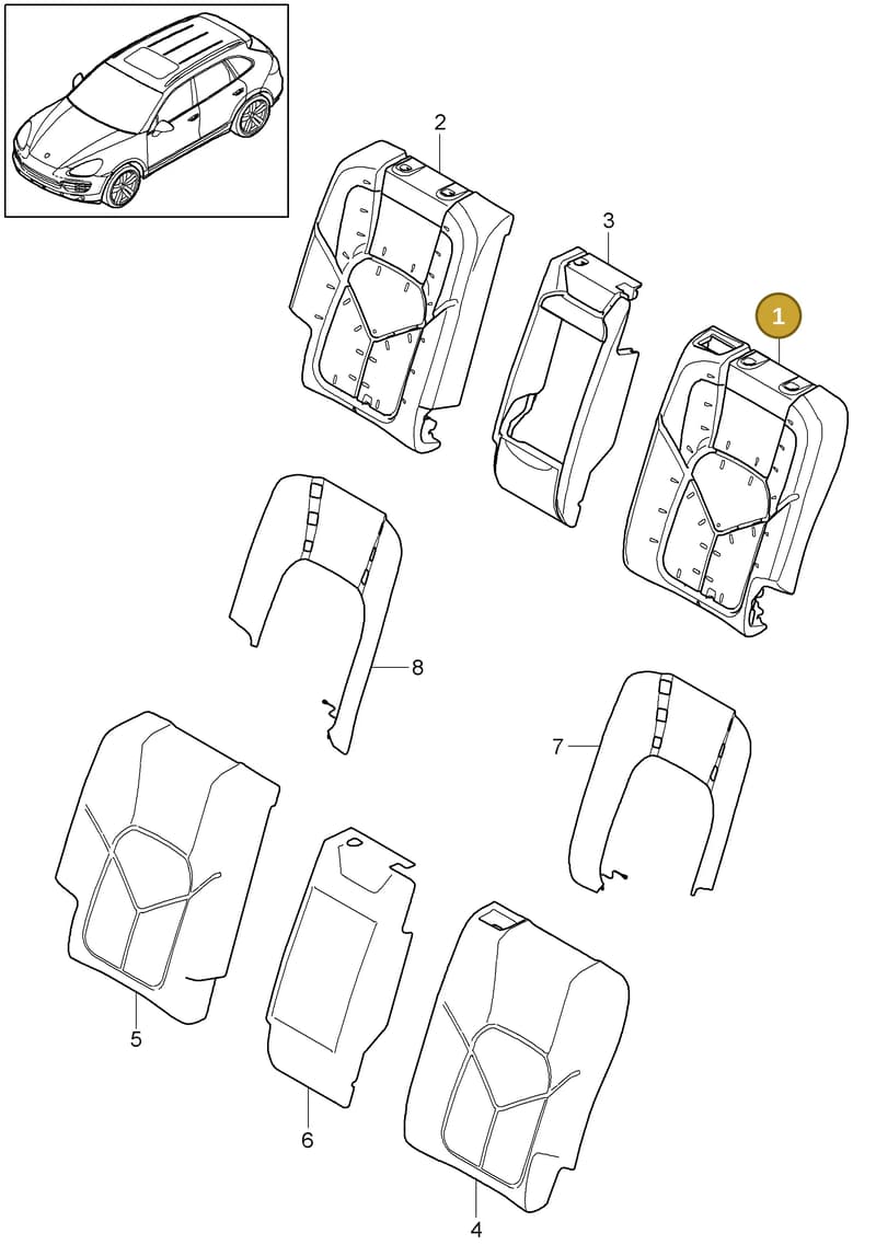 95852277501 — Porsche Cayenne (2010-2018) diagram p37817050, position 1