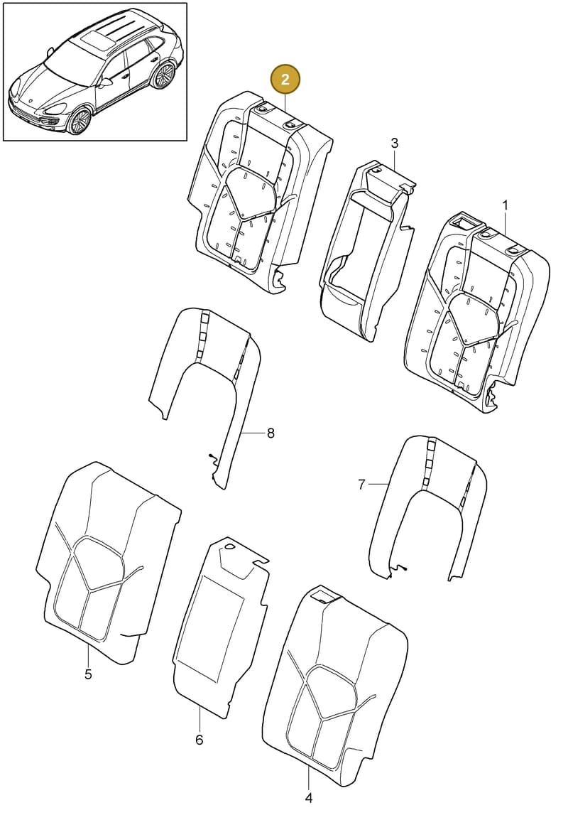 95852277640 — Porsche Cayenne (2010-2018) diagram p37817050, position 2