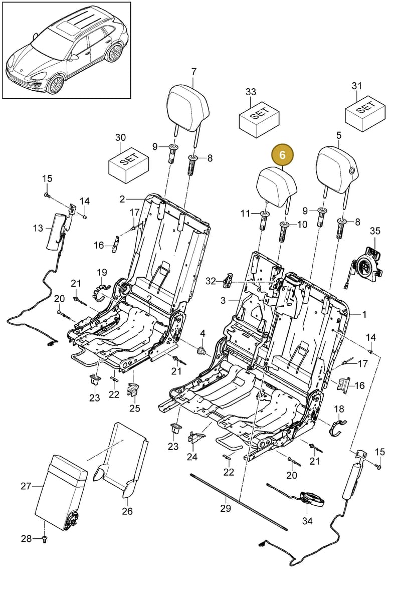95852281800DJ3 — Porsche Cayenne (2010-2018) diagram p37817060, position 6