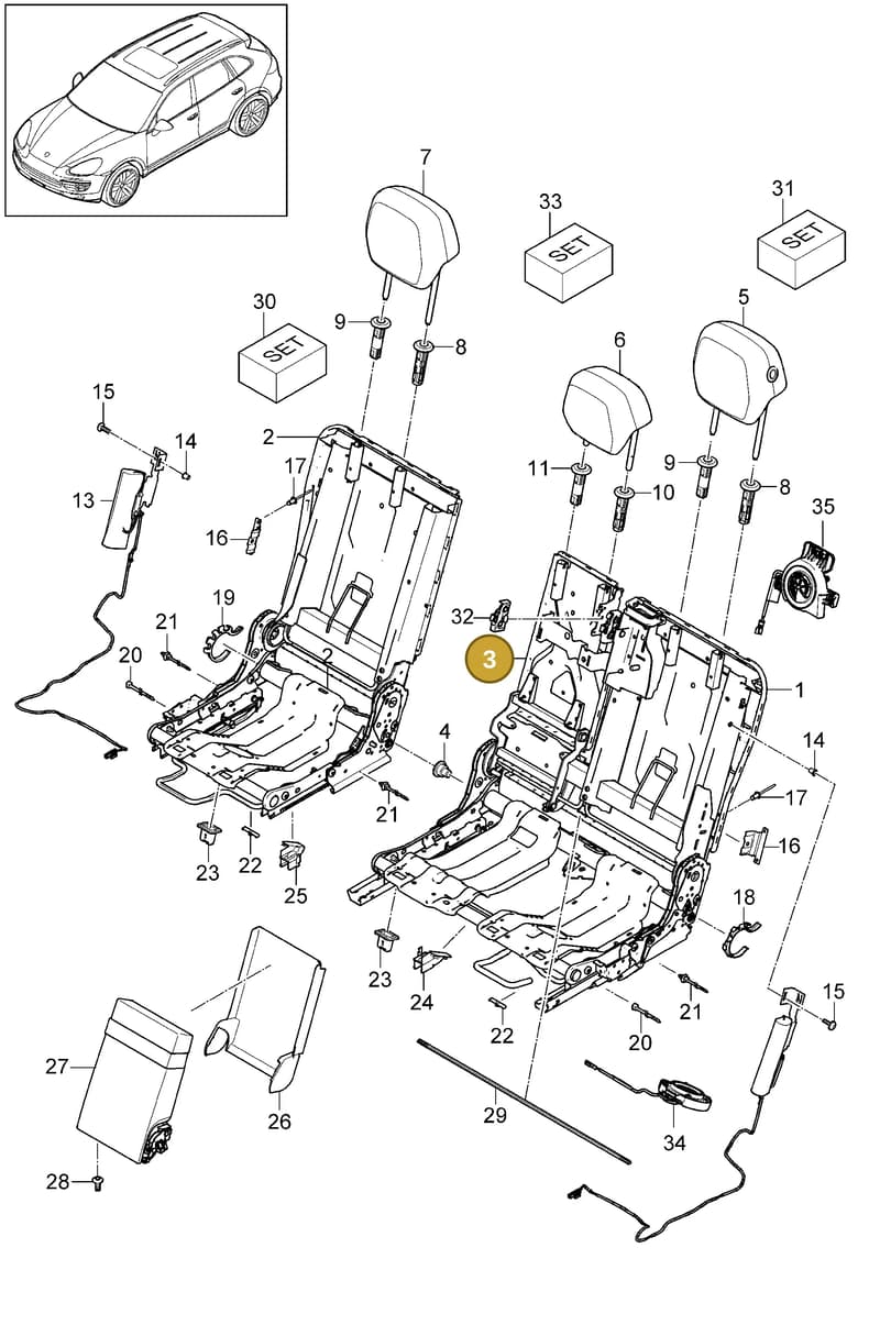 95852293000 — Porsche Cayenne (2010-2018) diagram p37817060, position 3