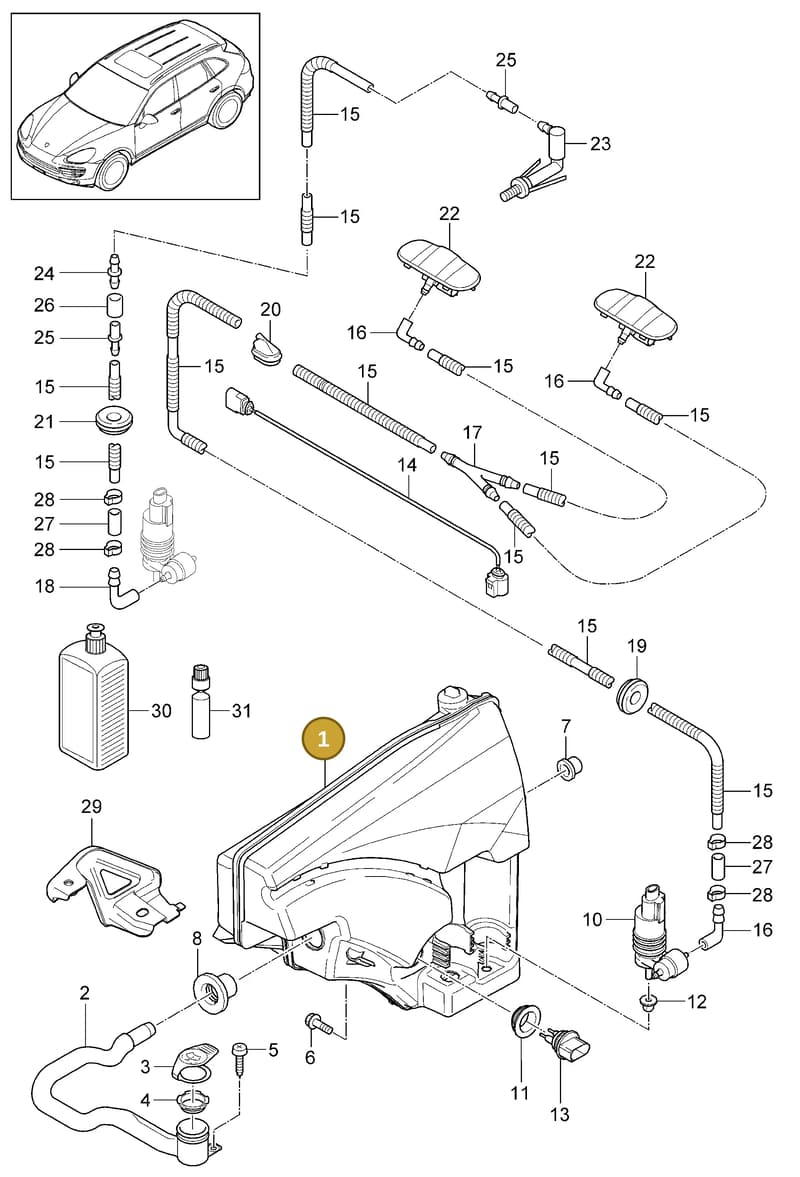 95852870300 — Porsche Cayenne (2010-2018) diagram p37904010, position 1