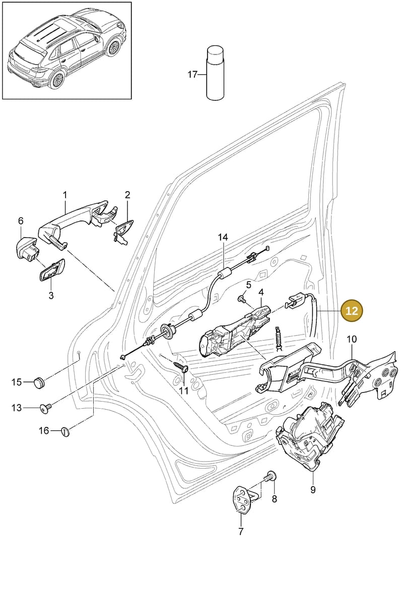 95853101702 — Porsche Cayenne (2010-2018) diagram p37804020, position 12