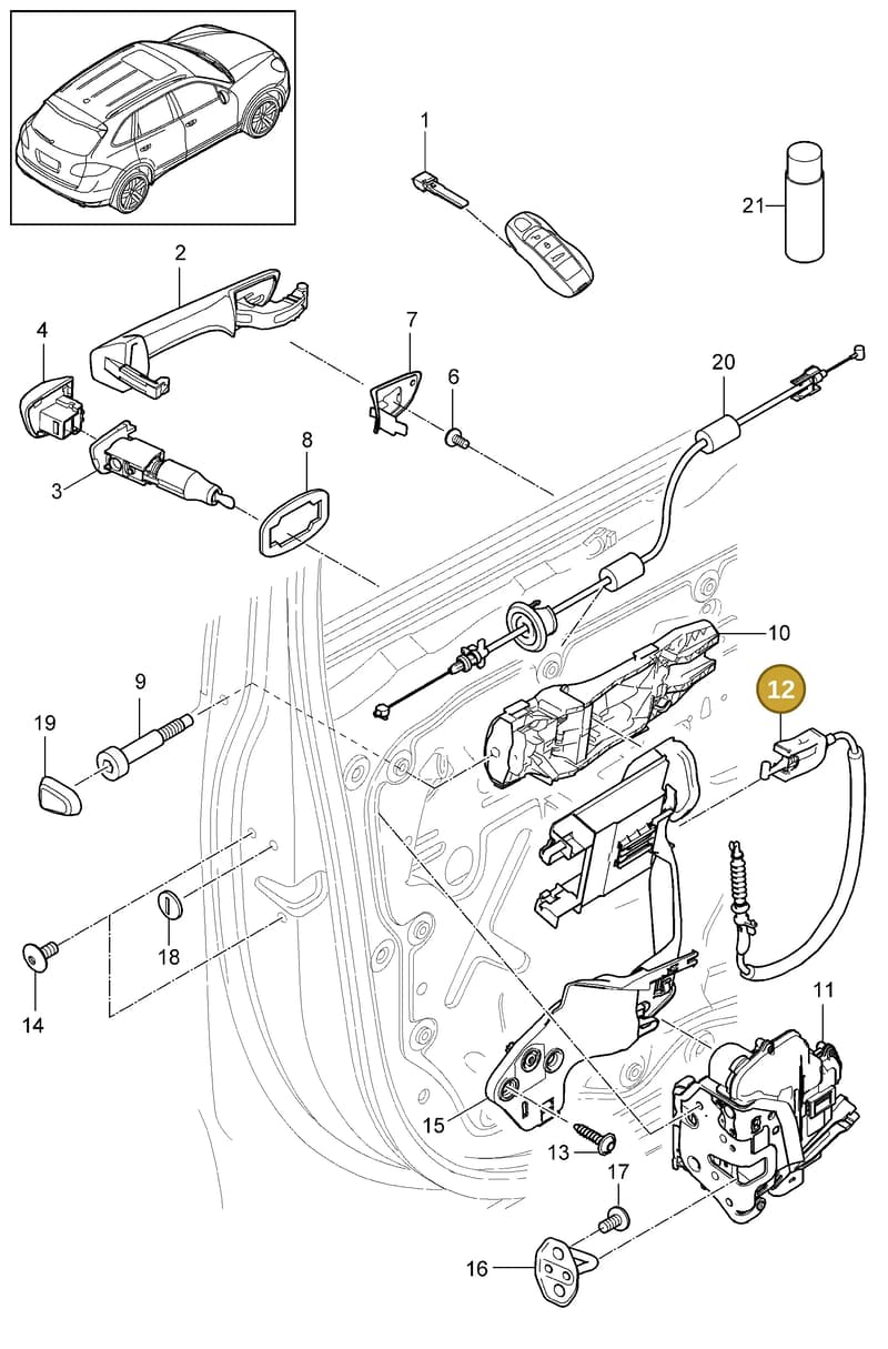 95853101702 — Porsche Cayenne (2010-2018) diagram p37804010, position 12
