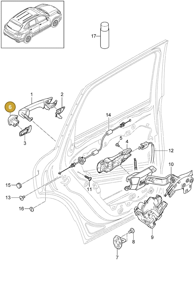 95853106800G2X — Porsche Cayenne (2010-2018) diagram p37804020, position 6