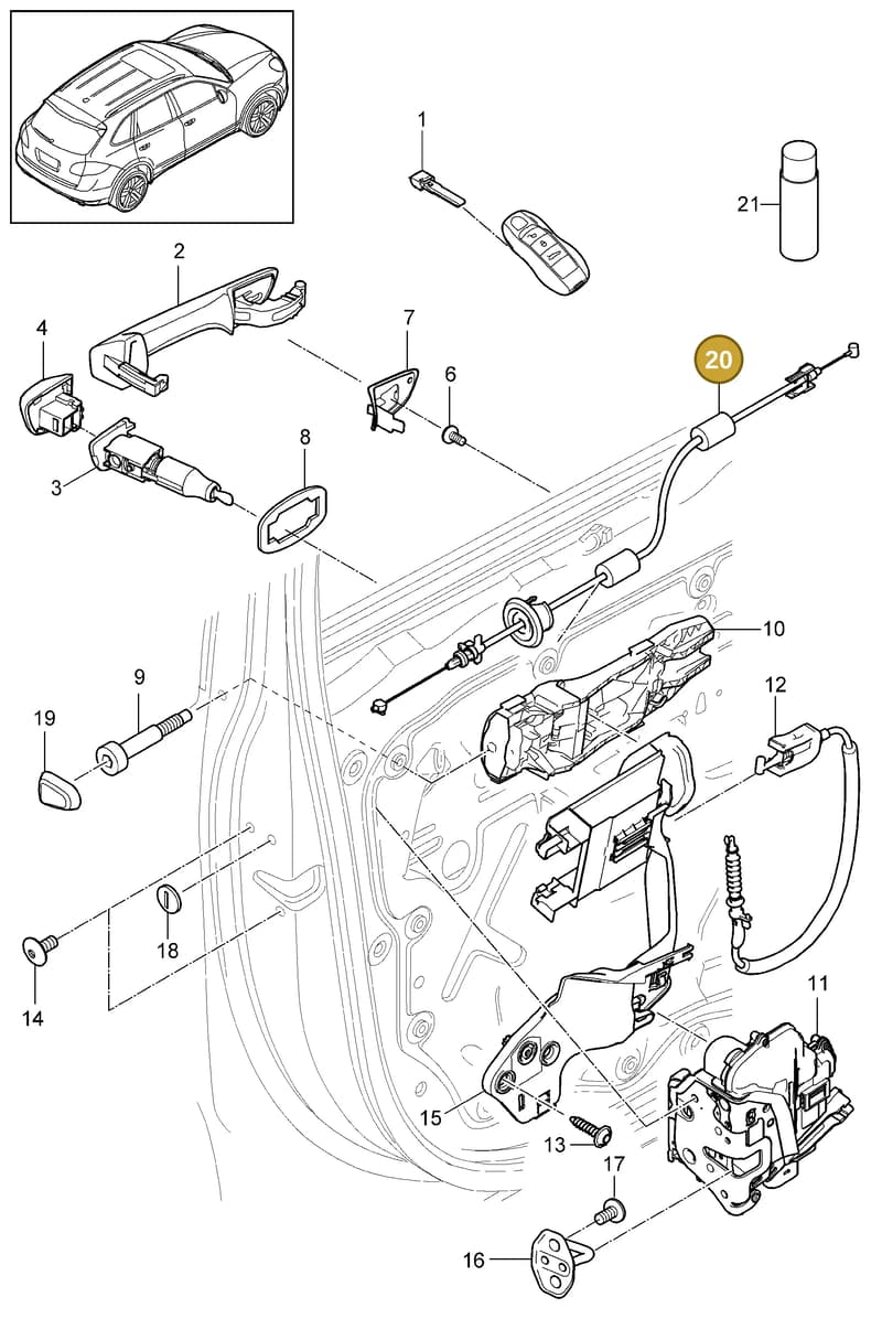 95853108501 — Porsche Cayenne (2010-2018) diagram p37804010, position 20