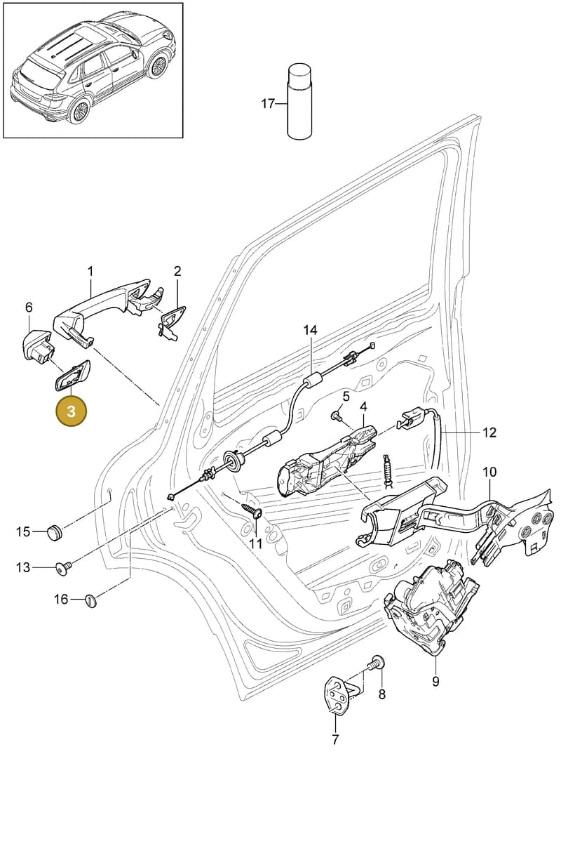 95853108701 — Porsche Cayenne (2010-2018) diagram p37804020, position 3