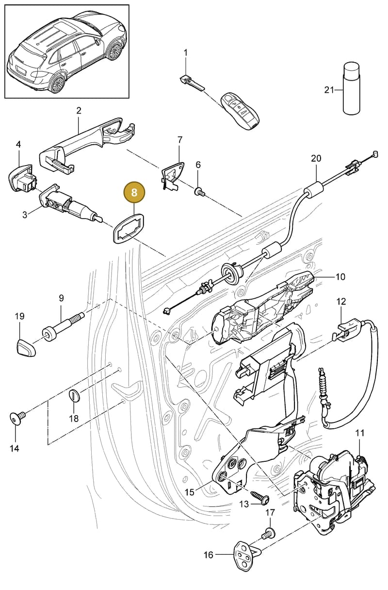 95853108701 — Porsche Cayenne (2010-2018) diagram p37804010, position 8