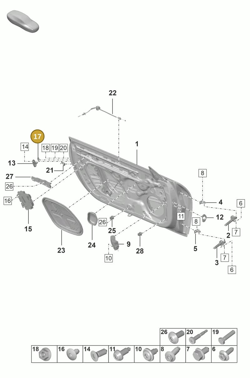 95853111100 — Porsche 911 (2021-2022) diagram p53804000, position 17