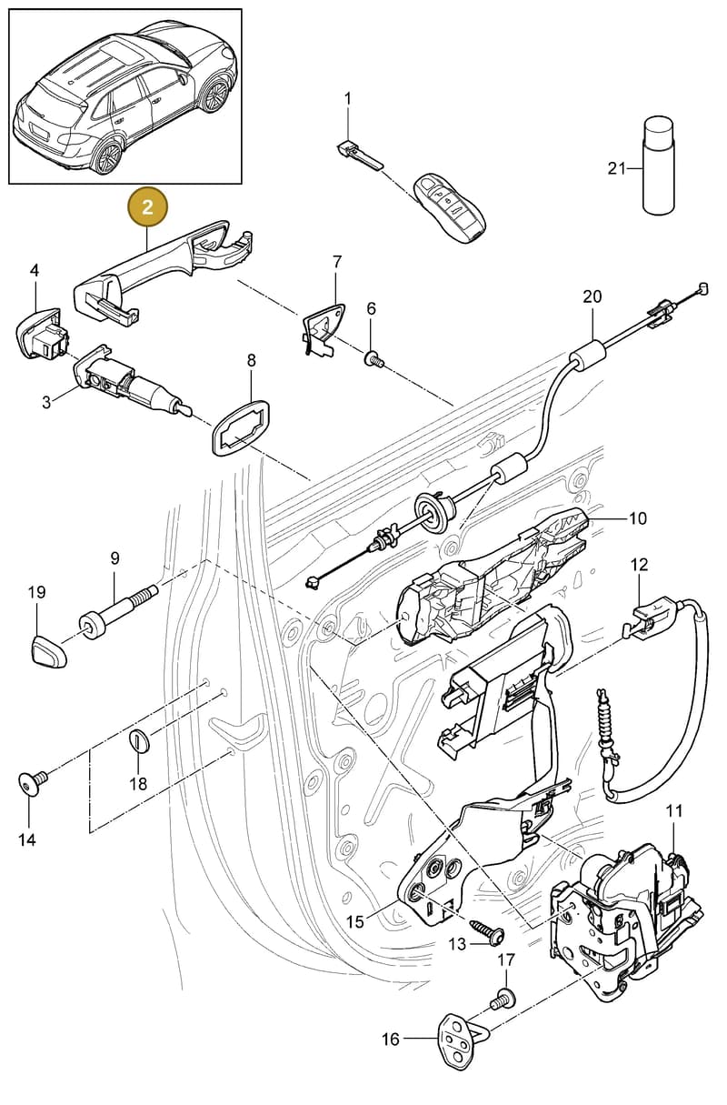 95853120500G2X — Porsche Cayenne (2010-2018) diagram p37804010, position 2