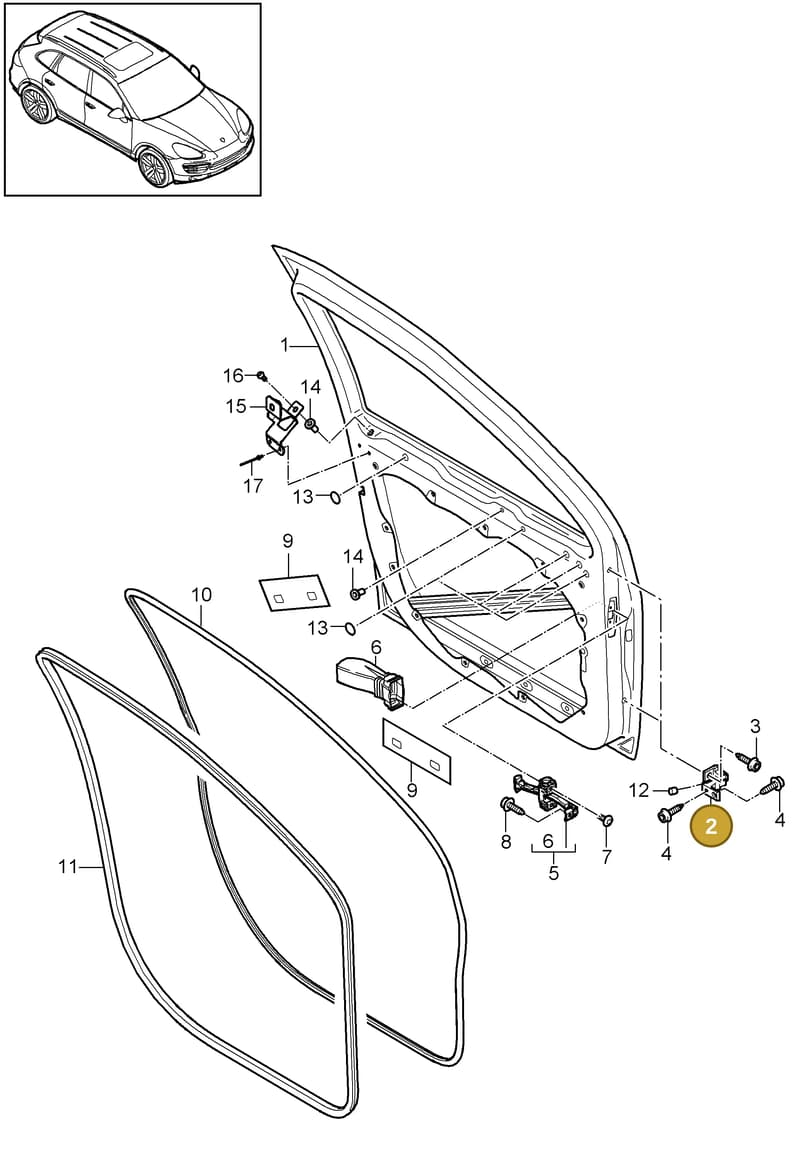 95853140200 — Porsche Cayenne (2010-2018) diagram p37804000, position 2