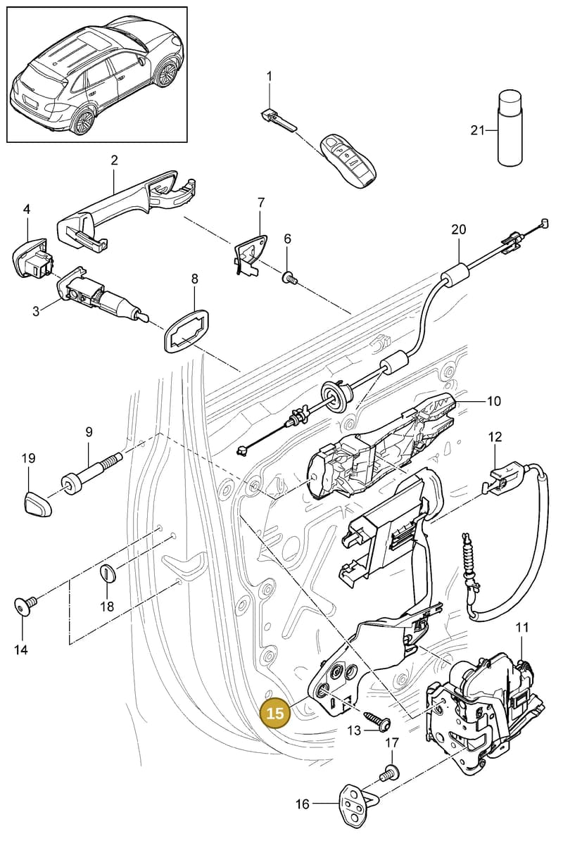 95853186800 — Porsche Cayenne (2010-2018) diagram p37804010, position 15
