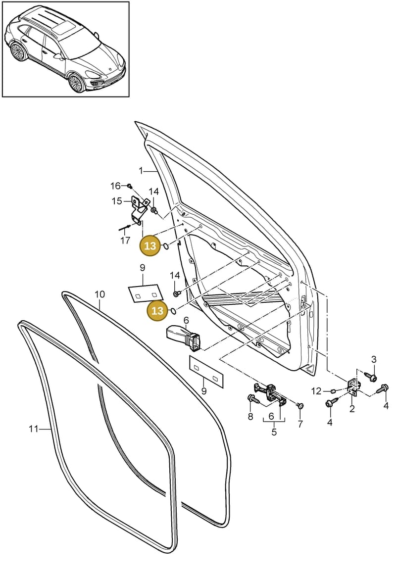 95853371805 — Porsche Cayenne (2010-2018) diagram p37804000, position 13