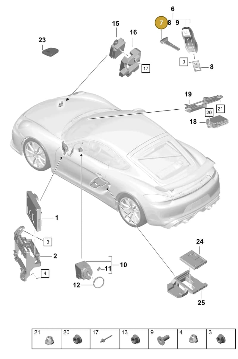 95853891600 — Porsche Cayman (2019-2022) diagram p55901040, position 7
