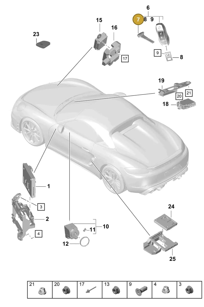 95853891600 — Porsche Boxster Spyder (2019-2020) diagram p54901040, position 7