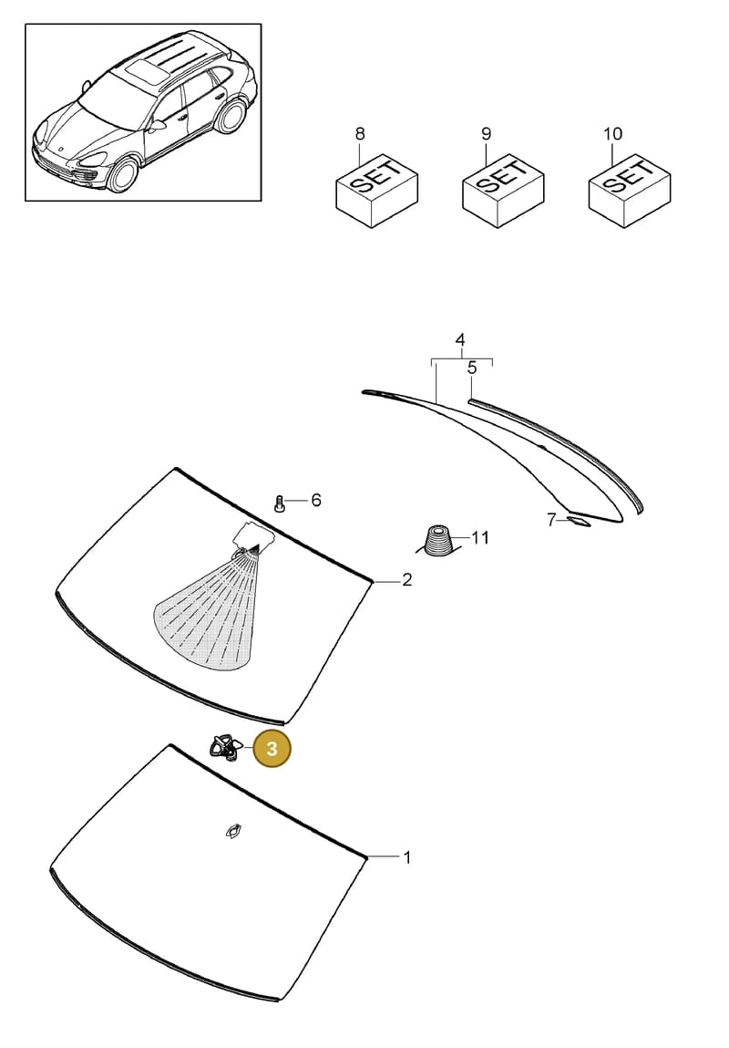 95854261106 — Porsche Cayenne (2010-2018) diagram p37805000, position 3