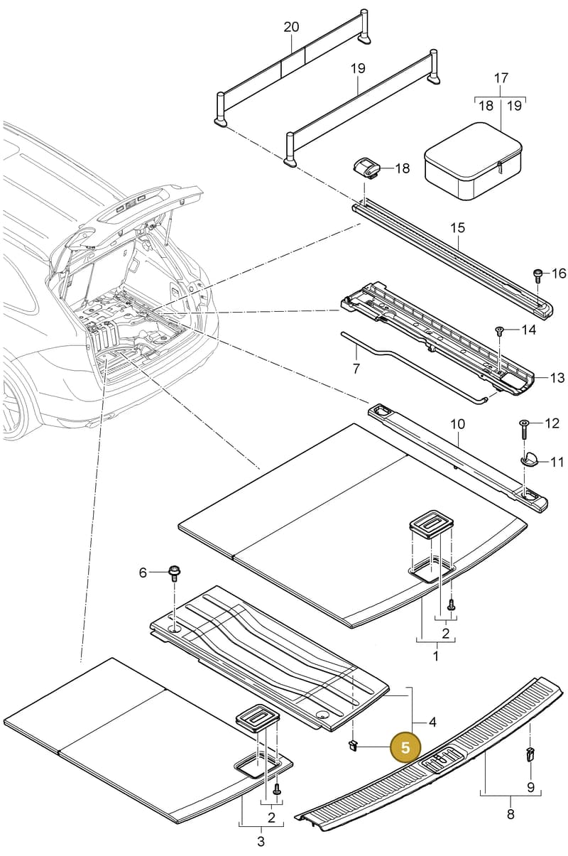95855149710 — Porsche Cayenne (2010-2018) diagram p37807050, position 5