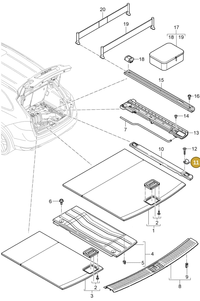 95855169740 — Porsche Cayenne (2010-2018) diagram p37807050, position 11