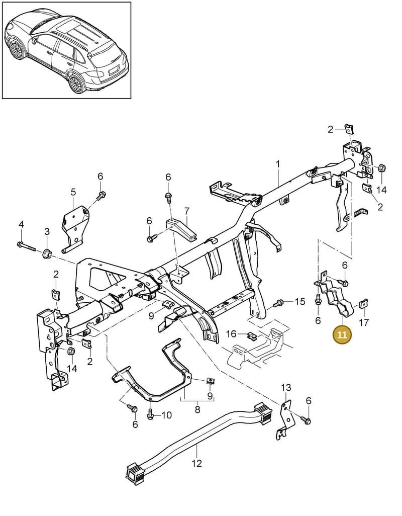 95855205404DE1 — Porsche Cayenne (2010-2018) diagram p37809000, position 11