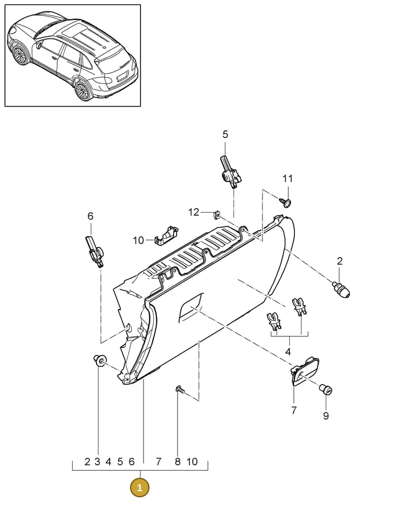 958552095188D0 — Porsche Cayenne (2010-2018) diagram p37809010, position 1