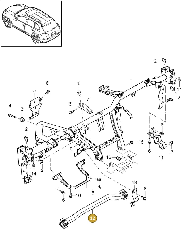 95855226500 — Porsche Cayenne (2010-2018) diagram p37809000, position 12