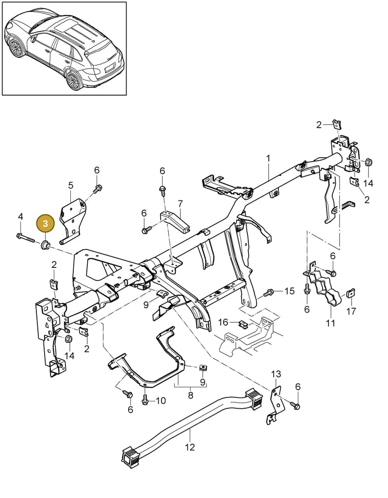 95855227701A11 — Porsche Cayenne (2010-2018) diagram p37809000, position 3