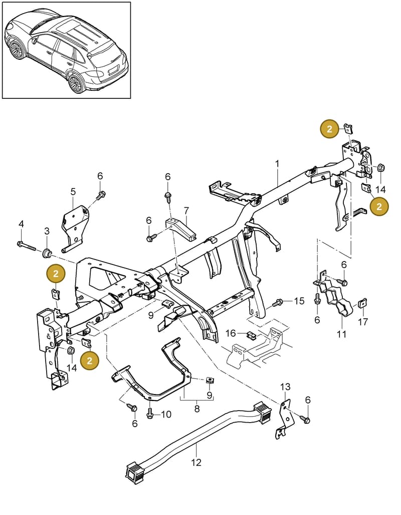 95855228500 — Porsche Cayenne (2010-2018) diagram p37809000, position 2
