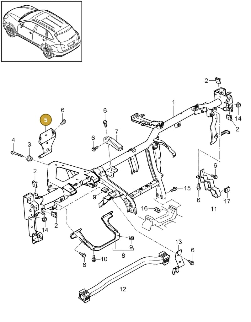 95855229300 — Porsche Cayenne (2010-2018) diagram p37809000, position 5