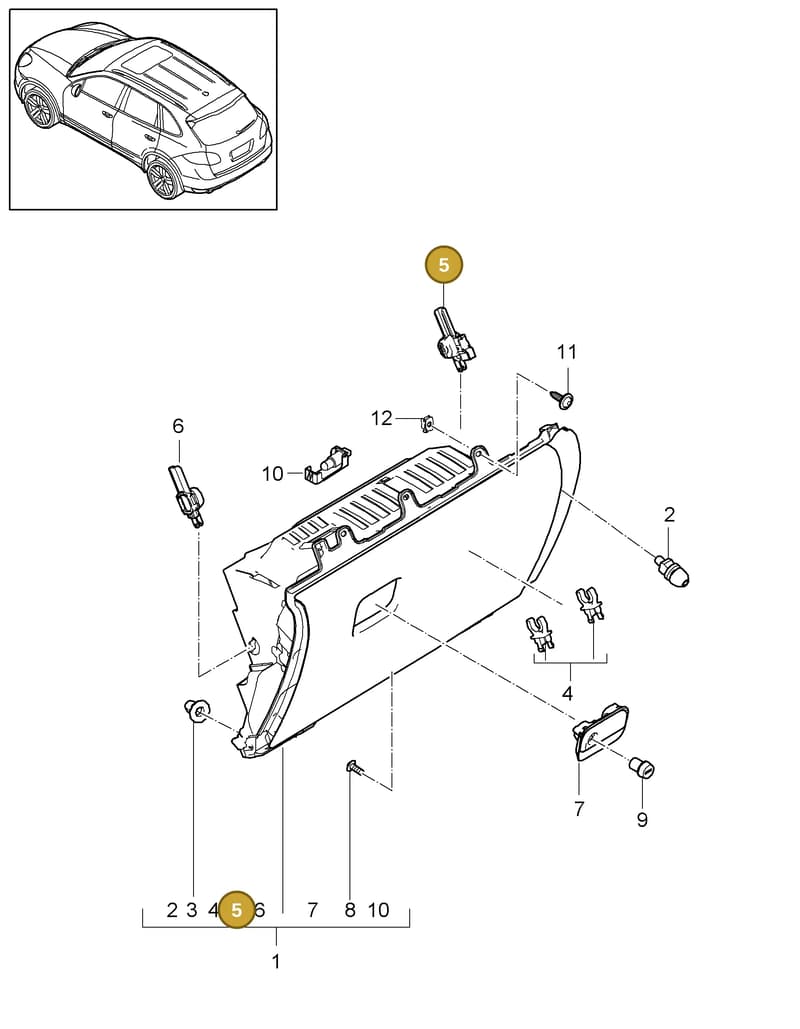 95855230900 — Porsche Cayenne (2010-2018) diagram p37809010, position 5