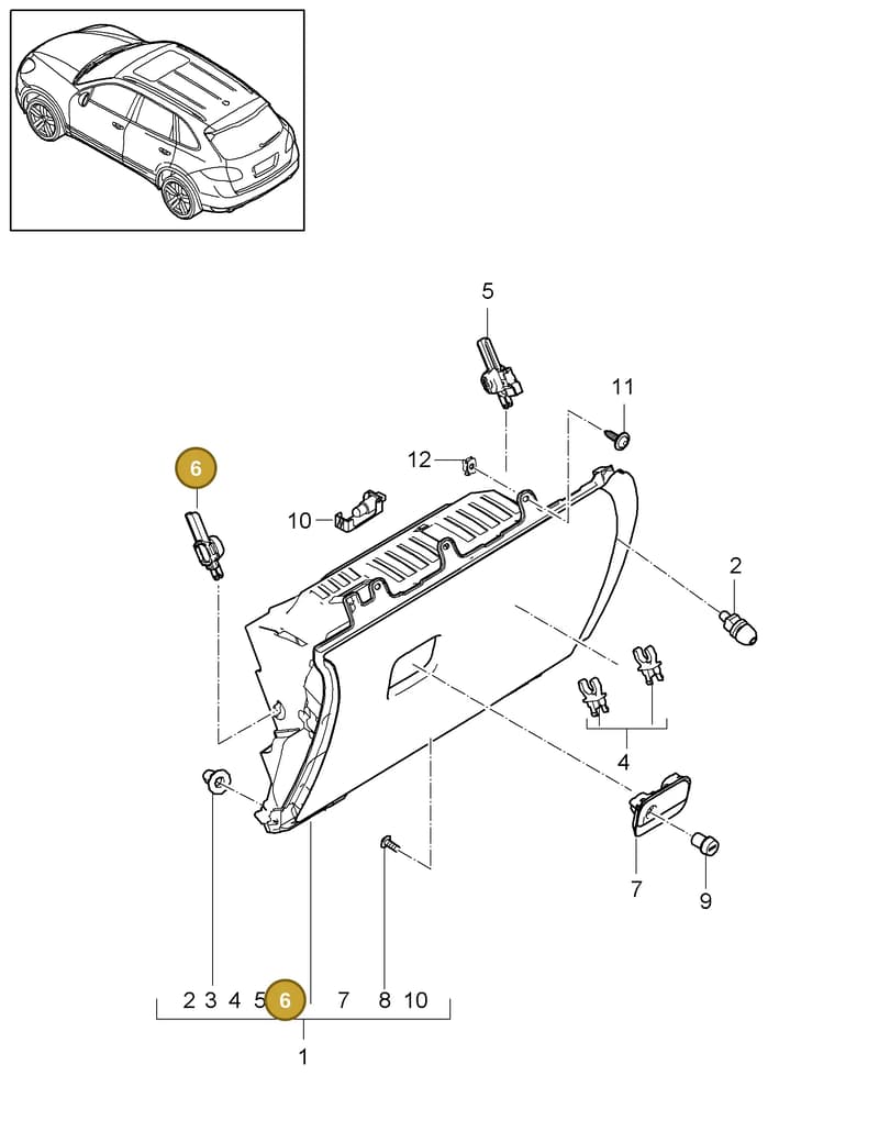 95855231000 — Porsche Cayenne (2010-2018) diagram p37809010, position 6