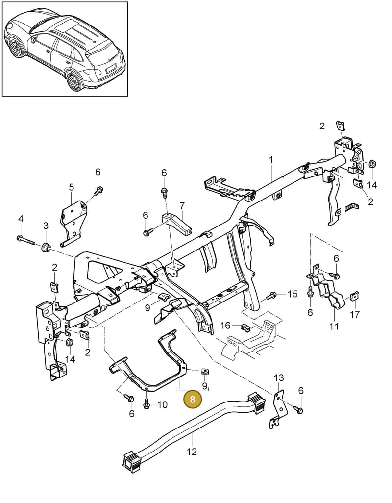 95855243500 — Porsche Cayenne (2010-2018) diagram p37809000, position 8