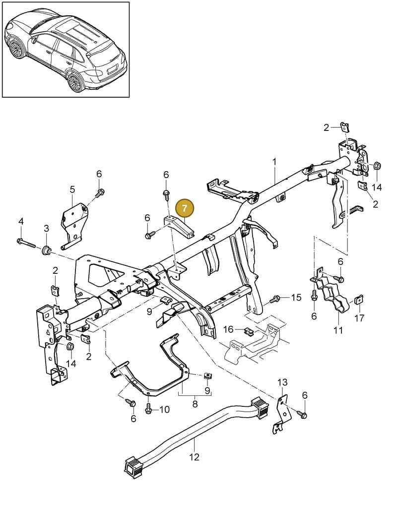 95855278000 — Porsche Cayenne (2010-2018) diagram p37809000, position 7