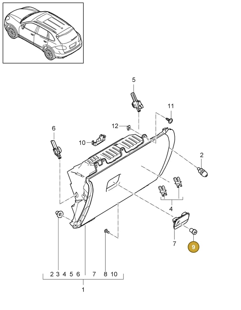 958553646026J0 — Porsche Cayenne (2010-2018) diagram p37809010, position 9