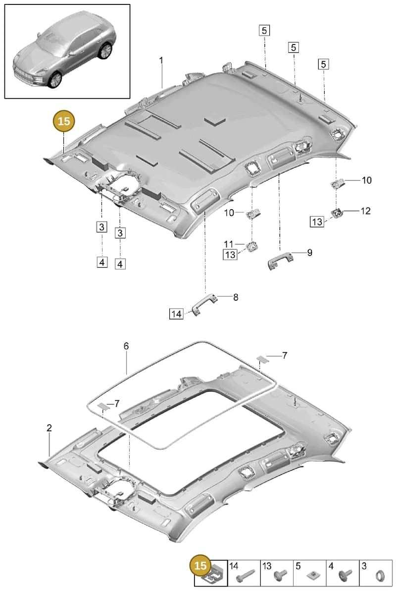 95855528900 — Porsche Macan (2018-2022) diagram p52807030, position 15