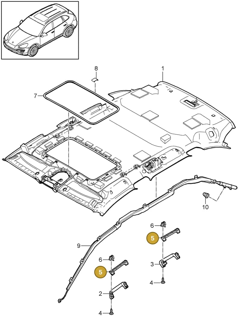 95855536100 — Porsche Cayenne (2010-2018) diagram p37807030, position 5