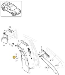 958555851018P0 Porsche Sill Trim Strip (Cognac 8P0)