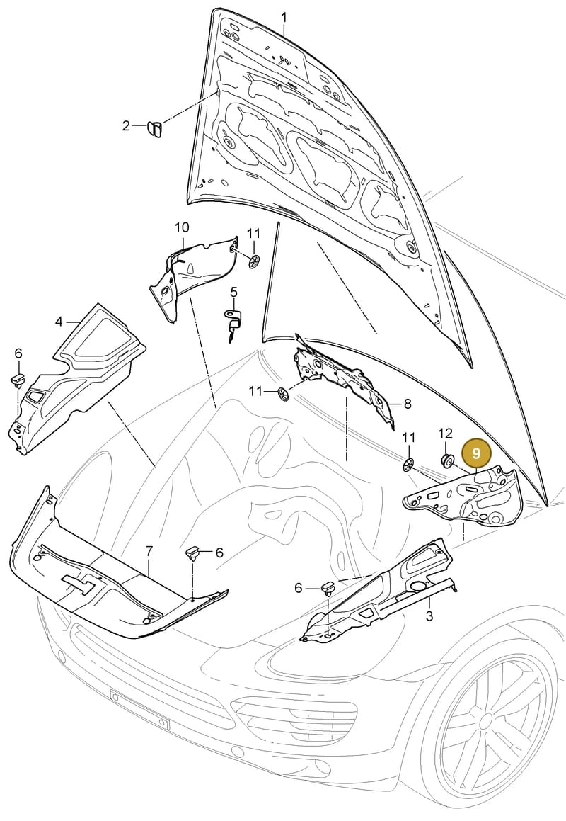 95855640500 — Porsche Cayenne (2010-2018) diagram p37807060, position 9