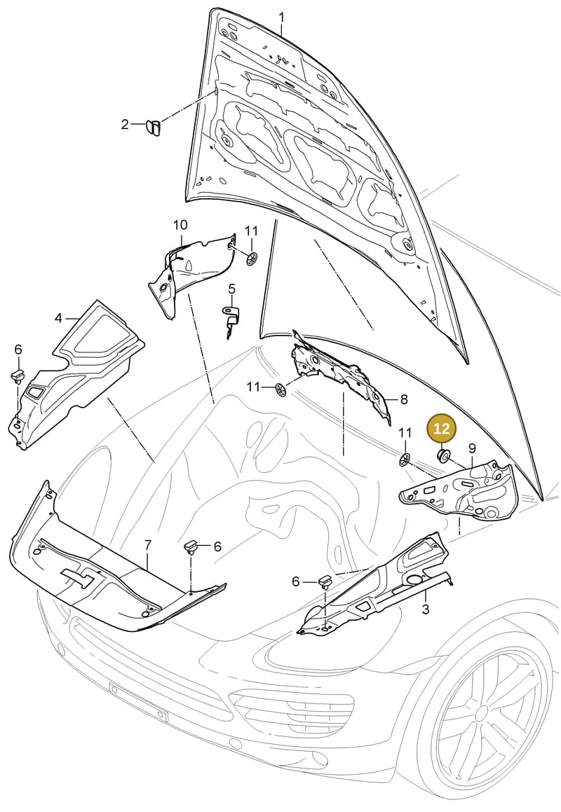 95855678600 — Porsche Cayenne (2010-2018) diagram p37807060, position 12