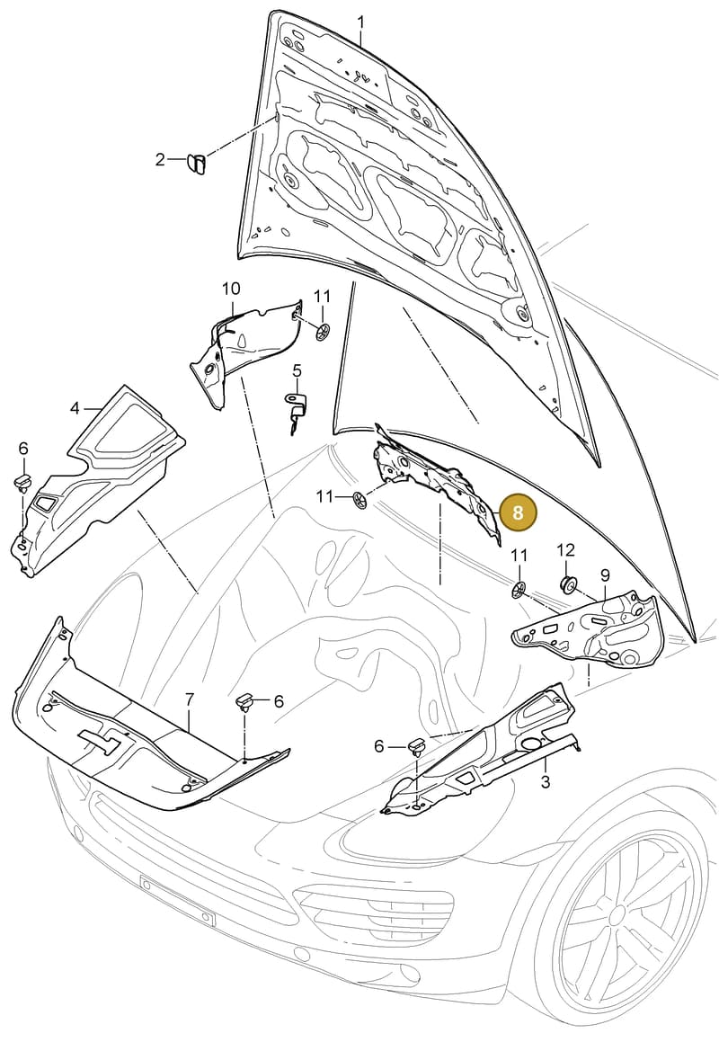 95855689500 — Porsche Cayenne (2010-2018) diagram p37807060, position 8