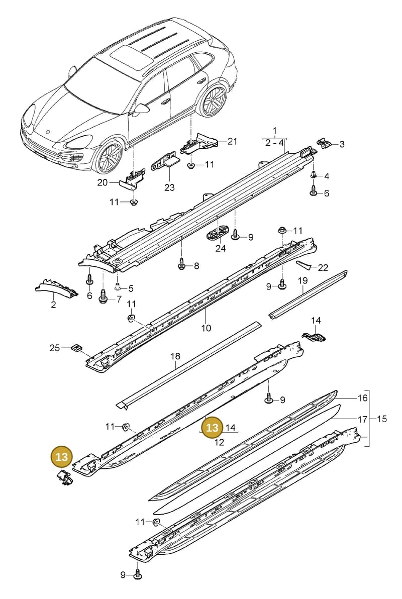 95855945500 — Porsche Cayenne (2010-2018) diagram p37810010, position 13