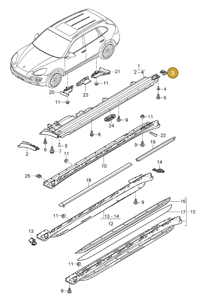 95855958000 — Porsche Cayenne (2010-2018) diagram p37810010, position 3