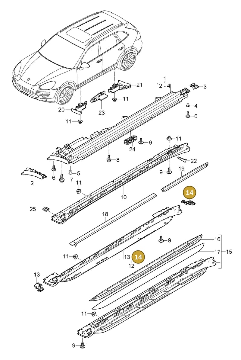 95855965700 — Porsche Cayenne (2010-2018) diagram p37810010, position 14