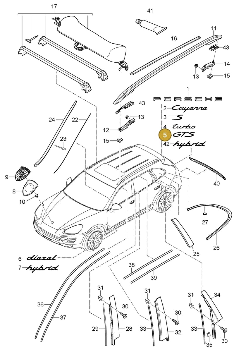 95855967520 — Porsche Cayenne (2010-2018) diagram p37810000, position 5