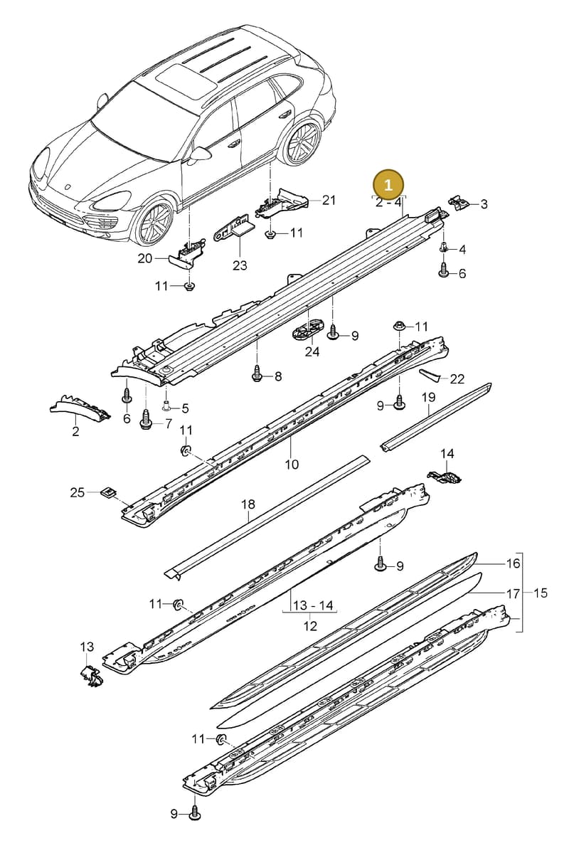 95855983000 — Porsche Cayenne (2010-2018) diagram p37810010, position 1
