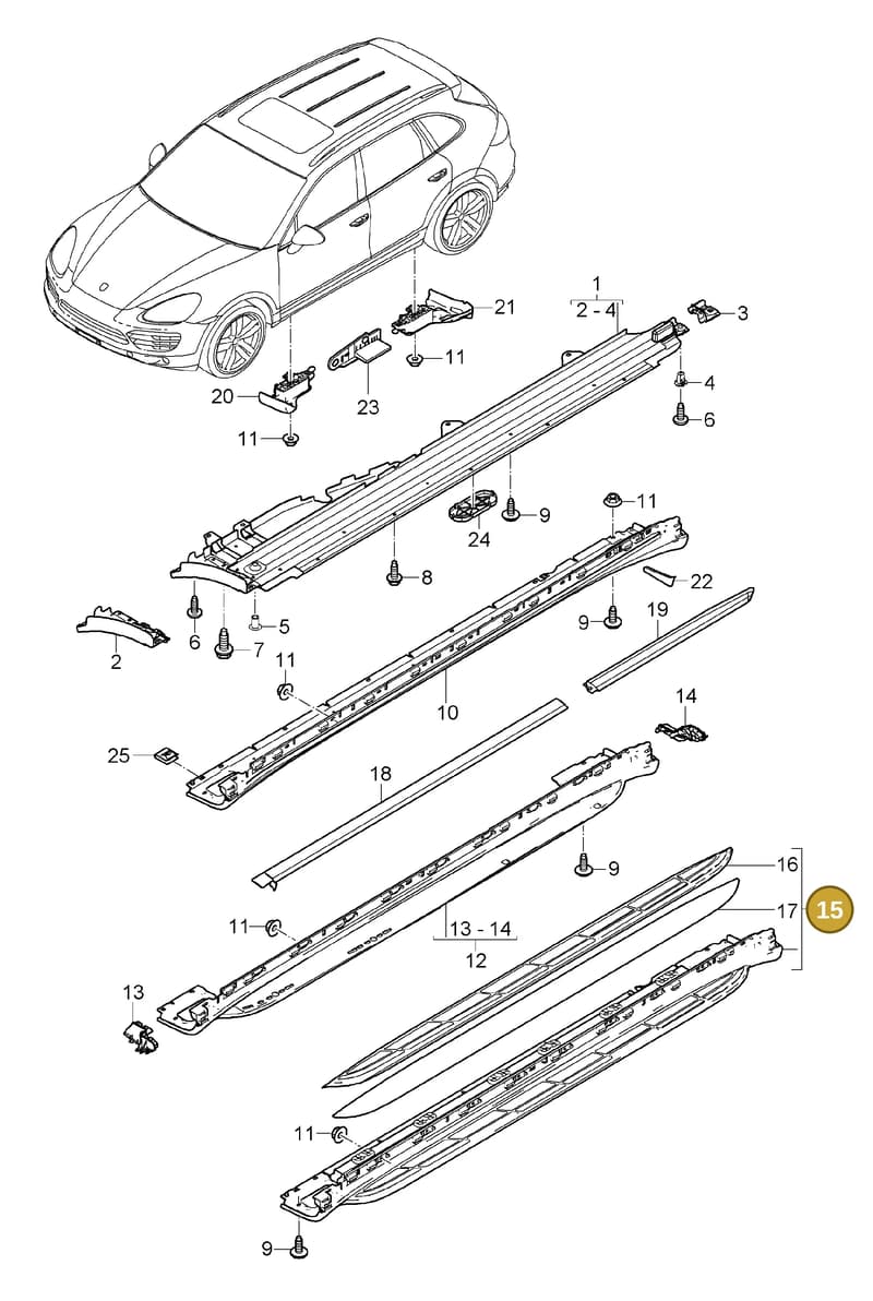 958559847019B9 — Porsche Cayenne (2010-2018) diagram p37810010, position 15