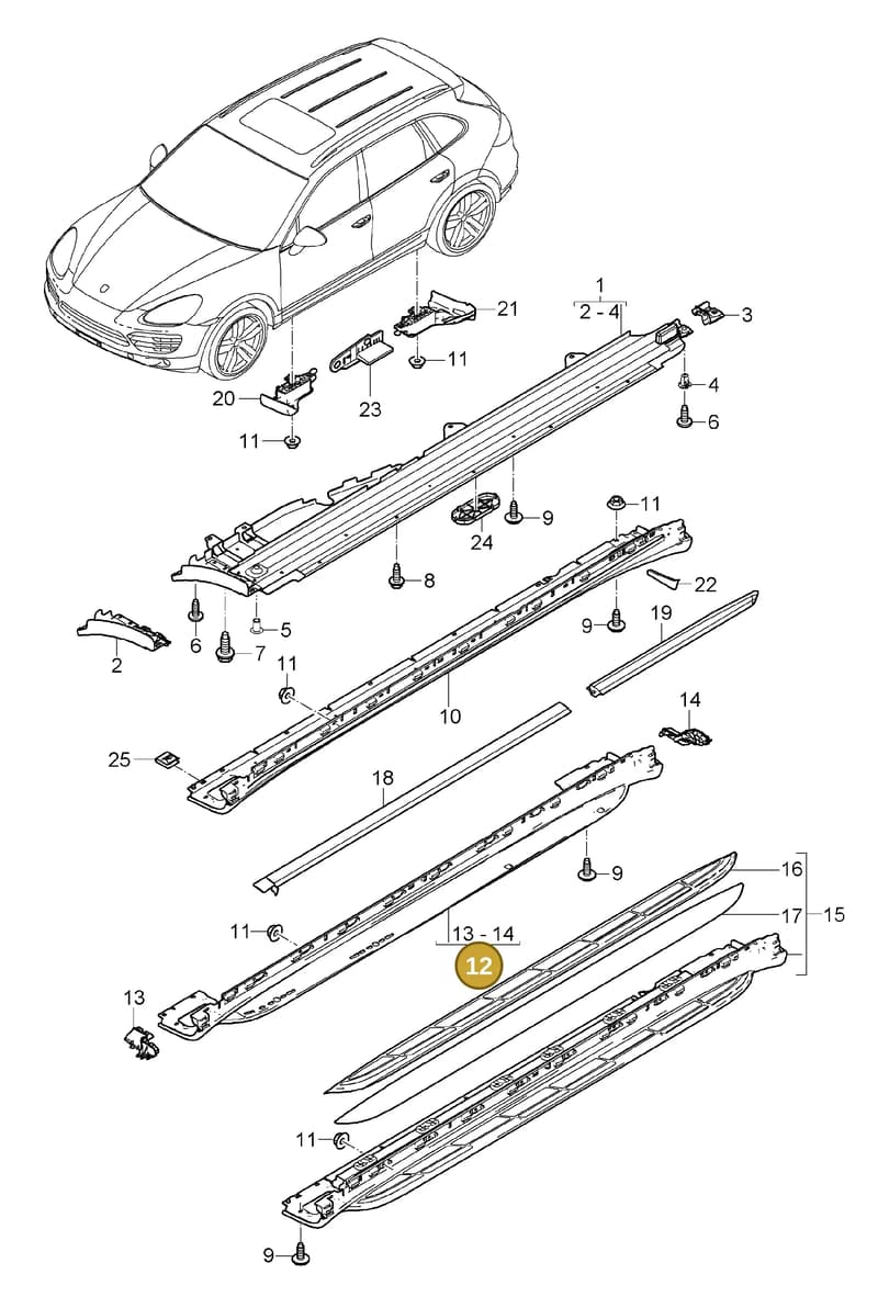 958559888009B9 — Porsche Cayenne (2010-2018) diagram p37810010, position 12