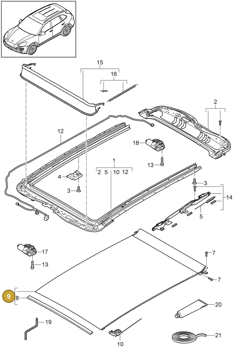 95856230702ZR5 — Porsche Cayenne (2010-2018) diagram p37811010, position 9