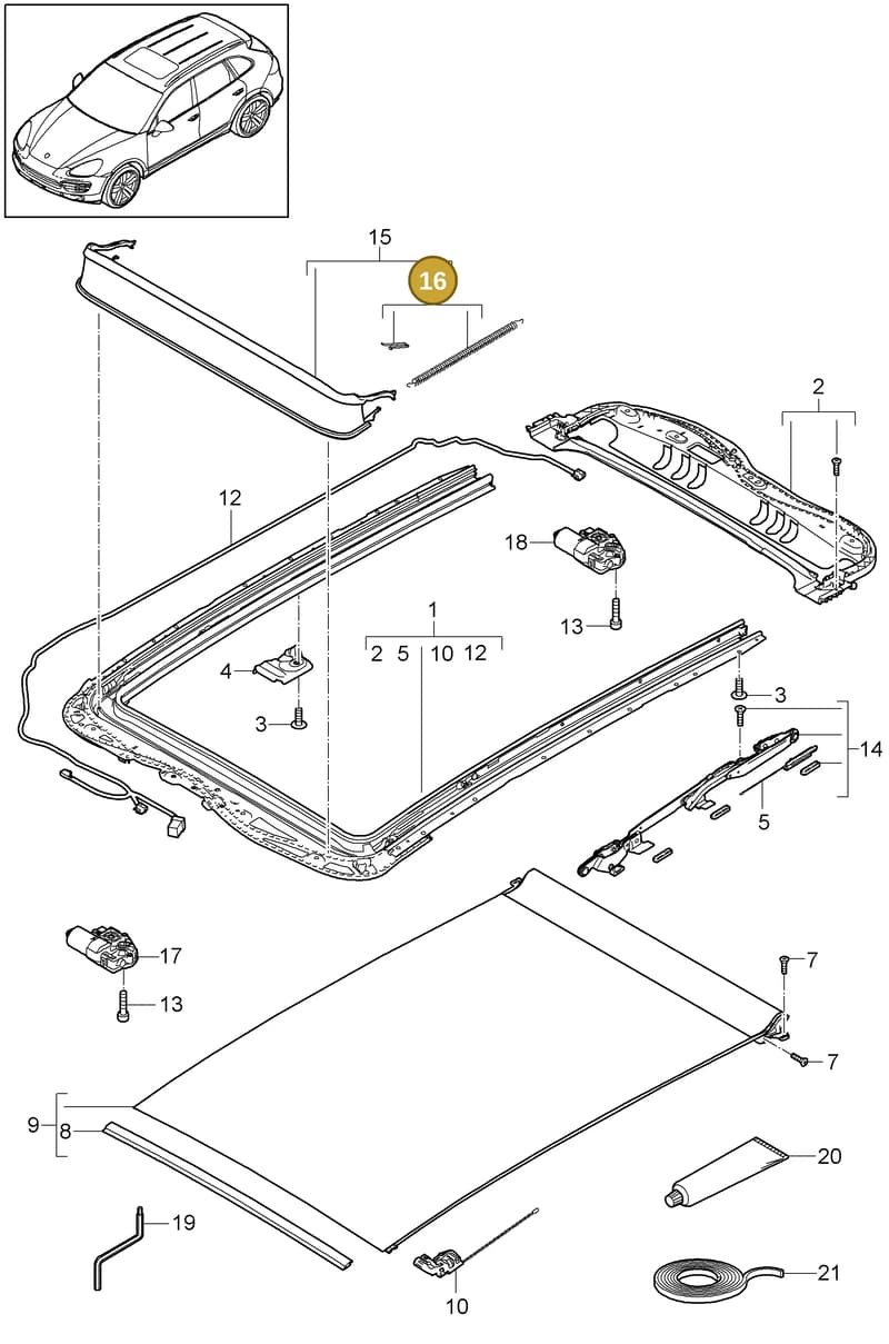 95856267100 — Porsche Cayenne (2010-2018) diagram p37811010, position 16