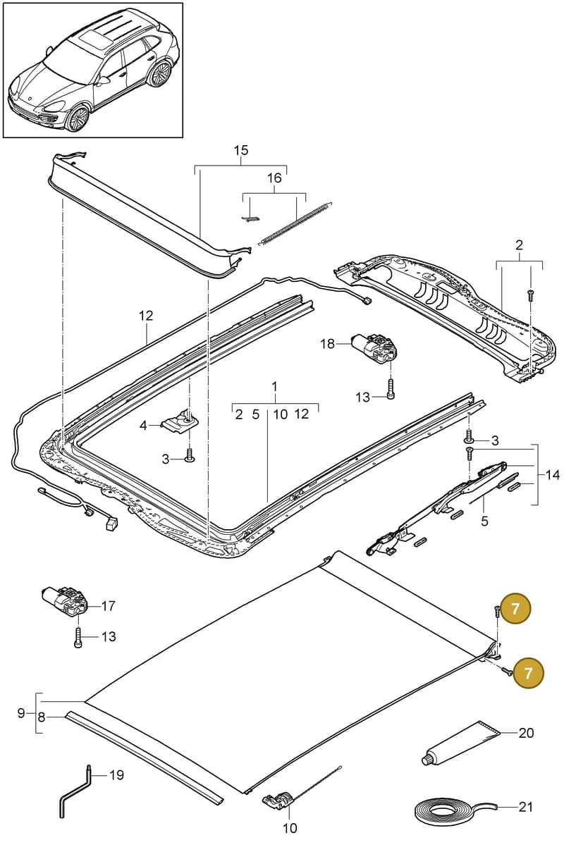 95856292000 — Porsche Cayenne (2010-2018) diagram p37811010, position 7